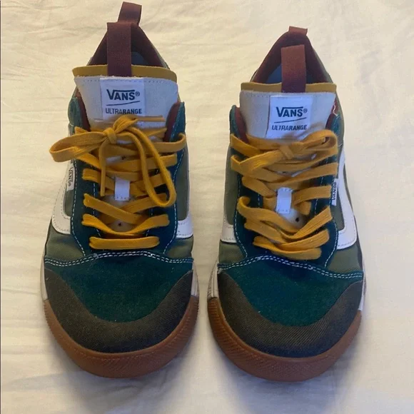 Vans Green and Yellow Sneakers with Retro Chunky Design - Picture 1 of 5